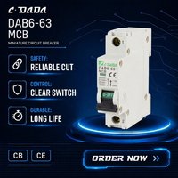 CDADA DAB6-63 Pemutus Sirkuit Tembaga Tipe Mini 1P 4.5KA 6kA 1-63A Pemutus Sirkuit Miniatur Berkualitas Tinggi