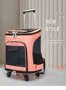 Carrito de Transporte para Mascotas con Rotación de 360 Grados °   Bolsa de Viaje para Gatos con Ruedas y Malla Transpirable, Mochila con Ruedas para Perros, Logotipo Personalizado - Product Image 3