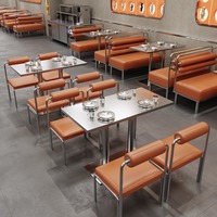 PU-Leder kabinen bestuhlung im Industries til für Restaurant-Edelstahl-Restaurant tische und-stühle Cafe Bench Furniture Sets