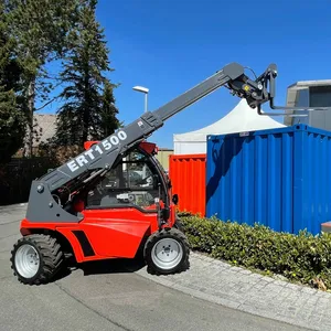 Everun CE EPA ERT1500 1.35t inşaat çiftlik kova mafsallı kompakt küçük mini telehandler teleskopik kepçe