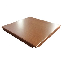 Acplaca a prueba de moho, material de decoración interior, clip de grano de madera en techo falso de aluminio