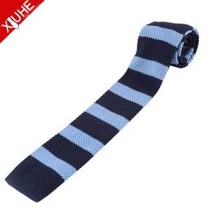 Corbata rosa azul de nuevo diseño, corbata de punto universitaria, Corbata a rayas de invierno, corbatas de punto de poliéster personalizadas para hombre - Product Image 2