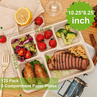 Assiettes jetables compostables en bagasse de canne à sucre, vaisselle biodégradable en pulpe naturelle pour mariages, restaurants et plats à emporter