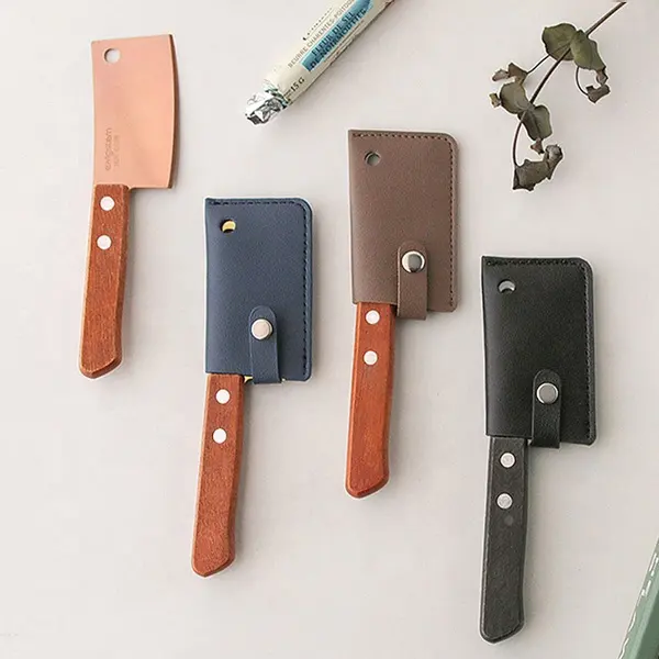 Synthetic Leather Mini ax Knife Case Holder Customizable Knives Holster Protective Cover Button Snap Knives Blade Edge Protector