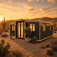 Maison conteneur modulaire moderne, respirante, verte, extensible, à toit plat, avec éclairage LED intégré, marque ZhuDuo, pour station balnéaire dans le désert