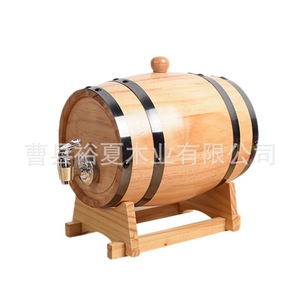 Fût à vin en chêne 3000 ml à ouverture fermée pour stockage domestique, fût en bois avec robinet - Product Image 3