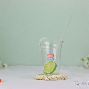 Gobelets à jus personnalisables avec logo, gobelets en plastique PET transparent, gobelets jetables pour café, bubble tea et boissons - Product Image 2