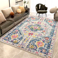 Tapis en cachemire avec support TPR, lavable, pliable, à poils courts, pour salon, chambre, chevet, canapé, table basse, tapis rembourré en polyester