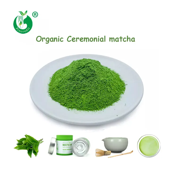 Matcha orgánico de etiqueta privada, muestra gratis, té verde en polvo