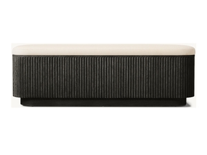 RH White <strong>Oak</strong> Vertical Pattern <strong>Storage</strong> Bed End <strong>Bench</strong> - Product Image 3