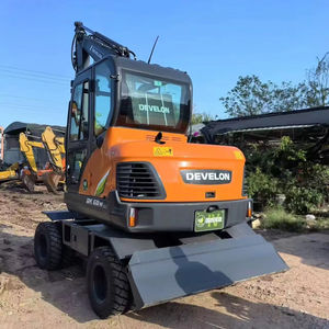 Excavadora de segunda mano 98% nueva, mini excavadora de ruedas Doosan DX60W de 6 toneladas, excavadora pequeña usada de ruedas Doosan DH55 de 5 y 6 toneladas, EPA CE en stock - Product Image 1