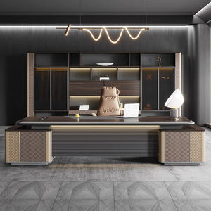 Scrivania Direzionale Moderna di Alta Gamma LBZ68-66 in Legno, Grande Tavolo da Ufficio di Lusso per Dirigenti, Design Estensibile e Convertibile - Product Image 3