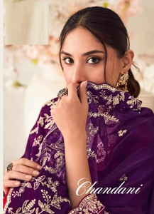 Traje Palazzo de Seda Fendy Premium con Bordado y Adornos Jarkan, con Dupatta Bordada en Cuatro Lados, Conjunto para Fiesta - Product Image 4