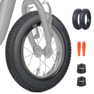 <span class=keywords><strong>Pneu</strong></span> pliable ZUKKA 16''x3.0'' pour vélo électrique, pneumatique en caoutchouc avec bande de roulement rainurée entièrement noire, durable - Product Image 2