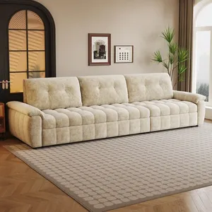 Sofá Cama Convertible Multifuncional, Minimalista, en Forma de L, Reclinable, con Espuma Viscoelástica, Resistente al Desgaste, en Chenilla con Diseño de Flor de Hielo - Product Image 2