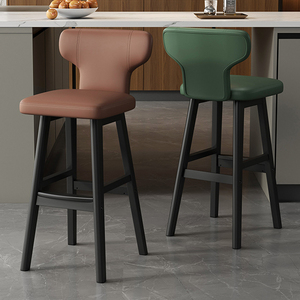 Tabouret de bar moderne en <span class=keywords><strong>bois</strong></span> massif de style minimaliste chaise haute de luxe pour maison île réception caissier sans barrière - Product Image 3
