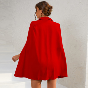 <span class=keywords><strong>Vestido</strong></span> Elegante de Manga Larga Tipo <span class=keywords><strong>Capa</strong></span> <span class=keywords><strong>con</strong></span> Botones y Cinturón, Listo para Enviar - Product Image 4