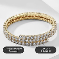 Bracelet tennis Good Century en or 18 carats serti de diamants de laboratoire à double rangée, personnalisé, de luxe, pour mariée, anniversaire, bijoux fins