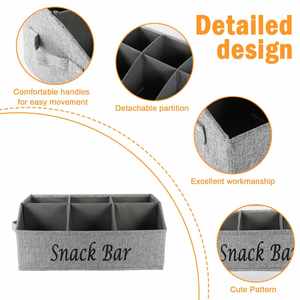 6 Compartments Separate <b>Storage</b> Snack Organiser <b>Fabric</b> Snack Bar Sweets <b>Storage</b> <b>Box</b> Kitchen - Product Image 2