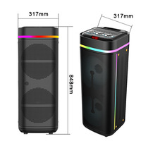 Haut-parleur intelligent double de 12 pouces haute puissance, caisson de basses stéréo portable multifonctionnel, compatible karaoké pour la maison et les fêtes en extérieur