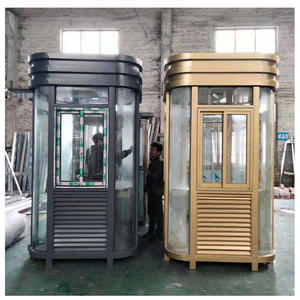 บูธรักษาความปลอดภัยของโรงแรมกลางแจ้งเคลื่อนย้ายได้โครงสร้างเหล็กกลมแบบทันสมัยพร้อมใช้งานสำหรับลานจอดรถและด่านเก็บค่าผ่านทาง - Product Image 3