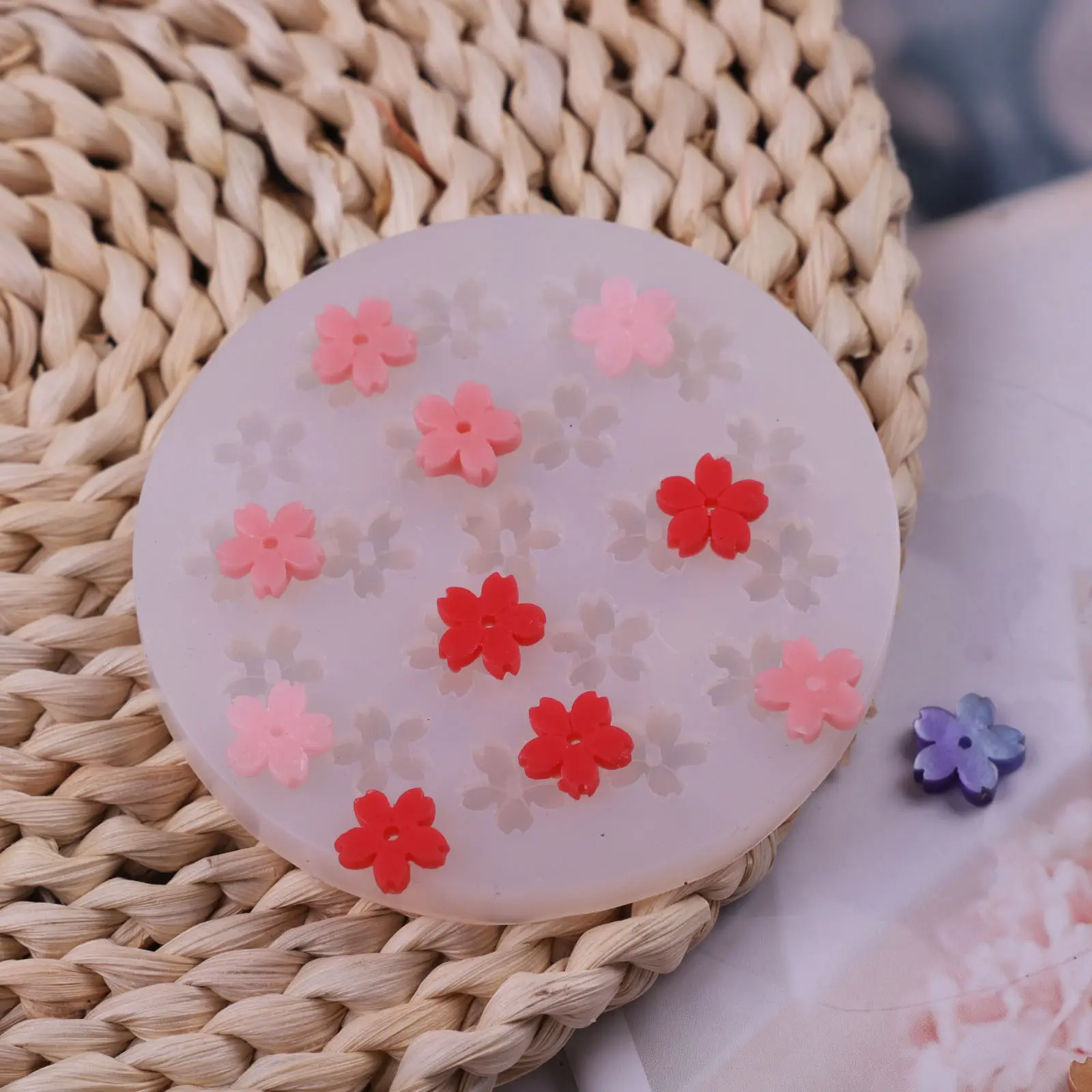 Moule en Silicone en forme de Mini Sakura fleur et petite fleur, 1 pièce, pour décoration de gâteaux, objet pour gâteaux, garniture de Cupcake, biscuits