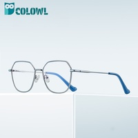 Gafas de Protección Contra la Luz Azul de Computadora con Diseño Geométrico, Lentes para PC, Montura Completa de Metal, Unisex, Modernas, Disponibles en Stock, Ópticas