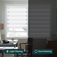 Persianas Zebra para Ventanas, Persianas Enrollables Opacas Inalámbricas de Tamaño Personalizado, Persianas de Doble Capa Transparentes para Día y Noche