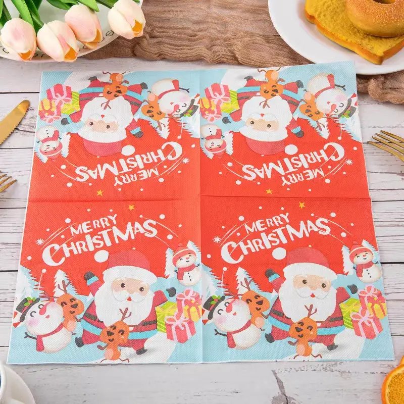 Giáng sinh hoạt động in giấy khăn ăn Bảng trang trí Khăn ăn