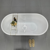 Twowinco - Bañera Moderna, Económica y Personalizada, de Acrílico Blanco, Independiente, para Interiores
