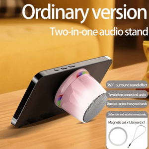 Mini haut-parleur sans fil magnétique anti-perte - Bluetooth 5.3, basses profondes, lumière RVB, boîte à son compacte et portable - Product Image 4