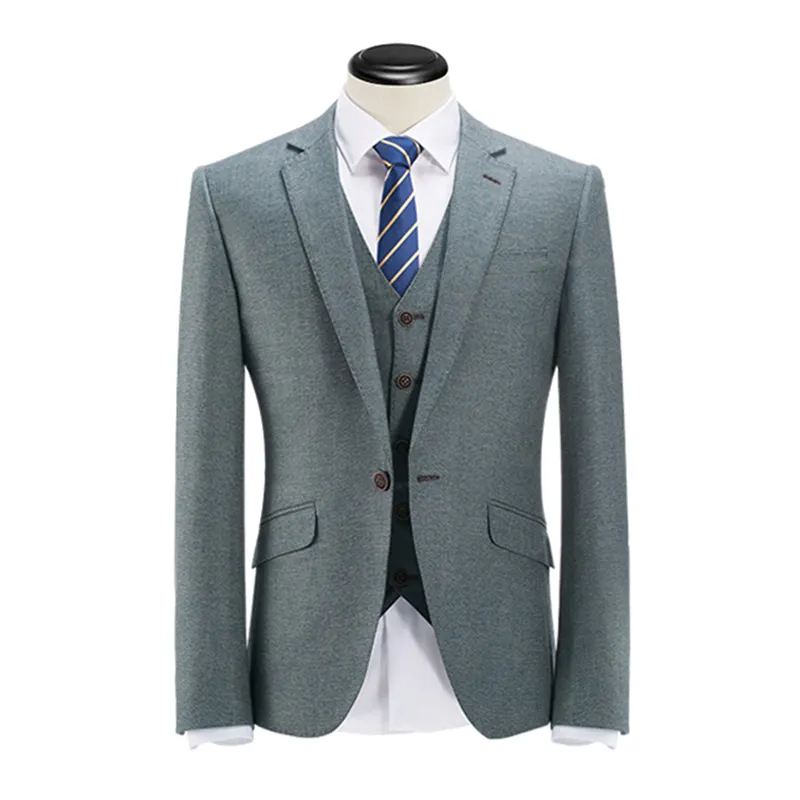 Latest Designs Men's Business Suits Formal Office Wear Dark Gray Jackets Coats