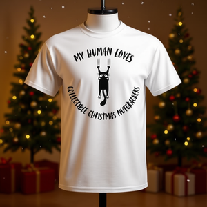 T-shirt da collezione per amanti dei gatti con schiaccianoci natalizi di My Human Loves - Product Image 2
