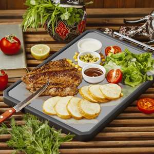 Nuevo Producto: Tabla de Cortar Doble Cara Resistente y Gruesa, Antimicrobiana, de Ébano y Acero Inoxidable - Product Image 4