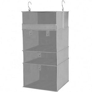 <b>Collapsible</b> 4-Shelf Hanging Closet Organizer Drawers Hanging Shelves for Closet with 4 Drawers - Product Image 2