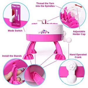 Girls Educational Pink White Smart Weaver Knitting Machine Kids' Sewing &amp; <strong>Weaving</strong> Crafts <strong>Kit</strong> - Product Image 4