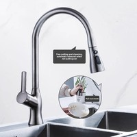 Robinet d'évier de cuisine direct d'usine Style classique moderne coulissant avec eau chaude froide rotative anti-éclaboussures lave-vaisselle en laiton