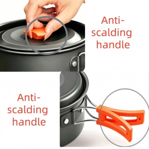 <span class=keywords><strong>Set</strong></span> da Cucina Portatile per Campeggio - <span class=keywords><strong>Set</strong></span> di Pentole e Padelle Antiaderenti Leggere, Adatte per Campeggio e Viaggi in Zaino - Product Image 3