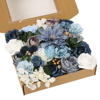 Boîte combinée de fleurs artificielles en soie Pissenlit pour la fête de remise de diplôme, la fête des mères, le mariage, la fête prénatale, la décoration de la maison