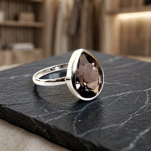 Hydro Smoky topaze 925 en argent Sterling, belles bagues à la mode pour femmes - Product Image 1