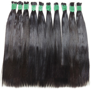 Paquetes de cabello indio crudo del proveedor de la India, cabello humano a granel Virgen sin procesar Remy de doble estiramiento, cabello crudo 10A 12A 15A grado - Product Image 1