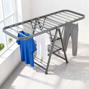 Folding Clothes <b>Drying</b> <b>Rack</b> X Type Rectangle Standing Mobile For Home Balcony Indoor Outdoor Use - Product Image 2