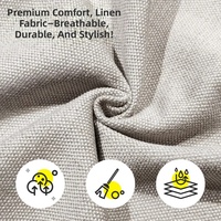 Canapé gonflable double en tissu lin, design moderne, gonflage rapide, pliable, pour le camping, l'extérieur et l'intérieur.