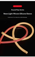Tube en silicone à éclairage circulaire à 360 degrés, gaine tressée, bande lumineuse LED néon flexible