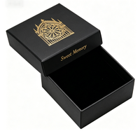 Boîte à bijoux mate en deux parties en gros, boîte cadeau carrée vide en papier avec motif doré personnalisé en gros