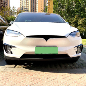 Tesla Model X Front Bumper Canards Carbon Fiber Texture ABS Adhesive <b>Decals</b> 2015-2020 Exterior Modification - Product Image 1