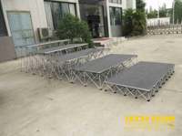TECHTEAM Plateforme Modulaire d'Événement Extérieur Pliable en Aluminium 6082-T6 Certifiée TUV CE, 4x4 pieds, Réglable et Amovible