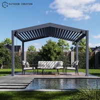Moderne, ecovriendelijke, waterdichte, bioklimatische pergola van aluminium voor buiten, 3x3m/4x3m, gepoedercoat balkon