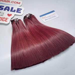 ผมต่อเวียดนามแท้แบบเรียบตรง สีไวน์แดง แบบ Double Weft  1B Thanh an T499 น้ำหนัก 100 กรัม พร้อมส่ง ขายส่ง - Product Image 1