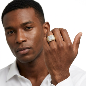 VVS Moissanite Mens Ring 925 Sterling Silver Iced Out Hip Hop Ring <b>Cushion</b> Cut Diamond Ring <b>Big</b> Bold Solitaire Statement Ring - Product Image 4